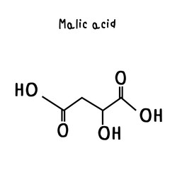 chemical structure of Malic acid illustration