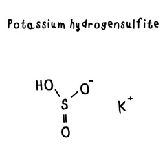 chemical structure of Potassium hydrogensulfite illustration