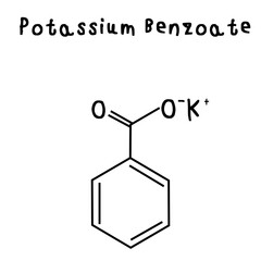 chemical structure of potassium benzoate illustration