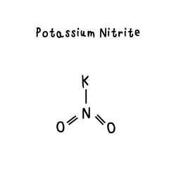 chemical structure of Potassium Nitrite illustration