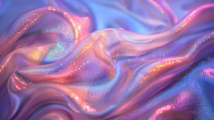 Shimmering Holographic Iridescent Textured Wallpaper for Modern Interiors