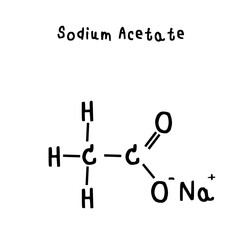 chemical structure of Sodium Acetate illustration
