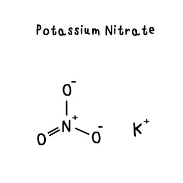 chemical structure of Potassium Nitrate illustration