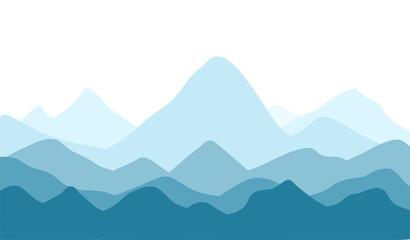 blue mountain range flat landscape background