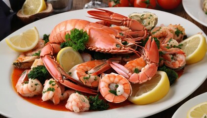  Delicious seafood feast with lemon and herbs