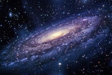 Fototapeta premium A Spiral Galaxy Amidst a Starry Night Sky