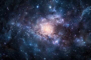 Naklejka premium A Vibrant Spiral Galaxy Amidst a Starry Night Sky