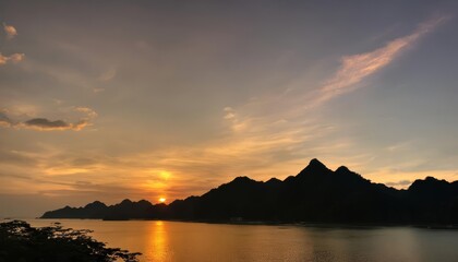  Peaceful Sunset over Calm Waters