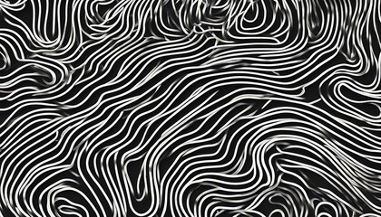 Naklejka premium Abstract Black and White Wavy Lines Pattern