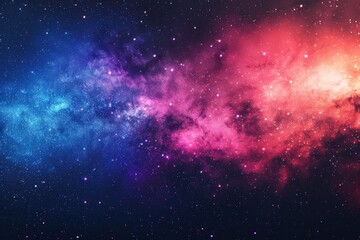 Fototapeta premium A Night Sky with a Pink and Blue Nebula