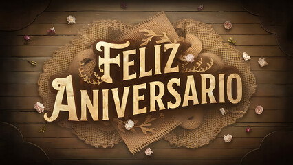 Feliz Aniversario Happy Birthday in Portuguese language greeting card banner with color party balloons