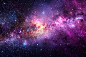 Fototapeta premium A Starry Night Sky with Nebulae and Distant Galaxies