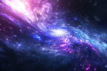 Fototapeta premium A Cosmic Spiral Galaxy with Bright Stars and Nebulae