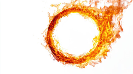 Flame rings isolated on white background for graphic design or wallpaper.