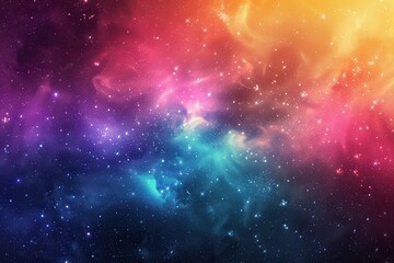 Naklejka premium Cosmic Nebula with Stars and Glowing Gas Clouds