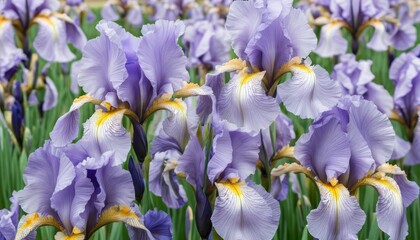 Vibrant Purple Irises Bloom