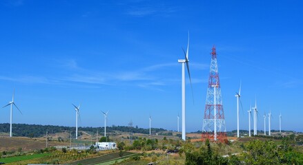 Wind turbine field, Khao Kho District, Phetchabun Province, Thailand