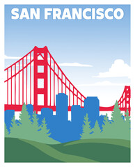san francisco california with beautiful blue sky views