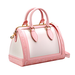 Elegant Pink Handbag with Gold Accents, Generative AI