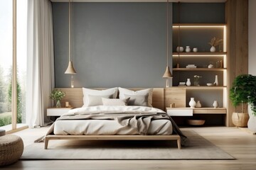 Scandinavian interior design of modern bedroom