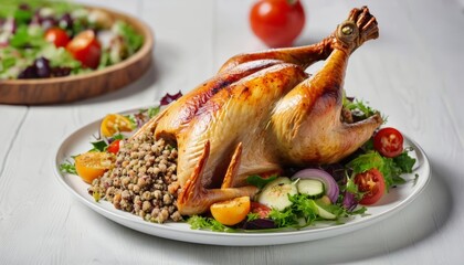  Deliciously roasted chicken with a vibrant veggie medley