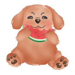 cartoon watermelon , dog, dog with watermelon 