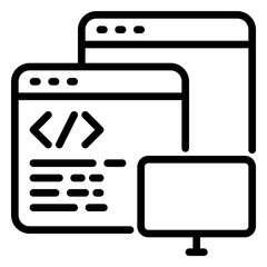 Coding icon, line icon style