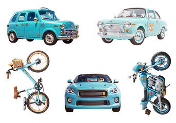 Naklejka premium Various types of vehicles used in everyday life