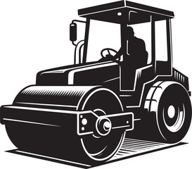 Road construction Road Roller silhouette vector illustration isolated on a white background