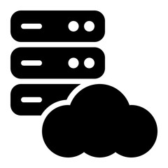 cloud database, cloud hosting, cloud server, cloud data, cloud computing, cloud storage solid or glyph icon