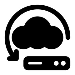 cloud backup, cloud computing, back up, automation, recovery, database backup solid or glyph icon