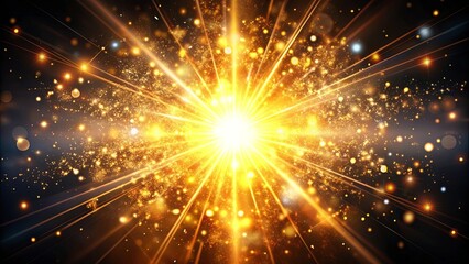 Obraz premium A stunning explosion of glittering light in a dark background, glitter, sparkle, bright, shining, radiant, luminous