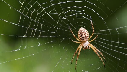 Obraz premium Spiders intricate web a testament to natures artistry