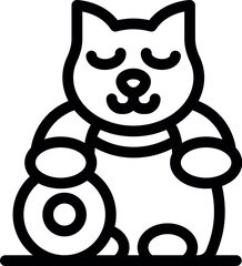 Cartoon illustration of a cat wearing clothes holding a donut standing on two legs