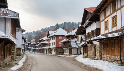  Cozy Alpine Village in Winter