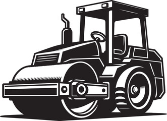 Road construction Road Roller silhouette vector illustration isolated on a white background