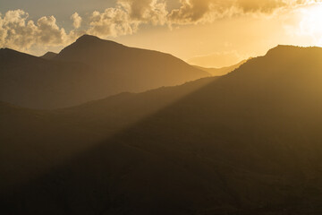 sunset in the mountains