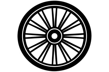 Fototapeta premium wagon wheel icon, wheel vector silhouette 