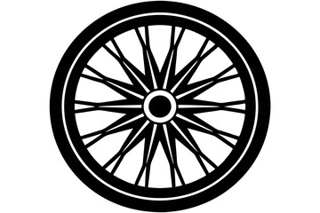Fototapeta premium wagon wheel icon, wheel vector silhouette 