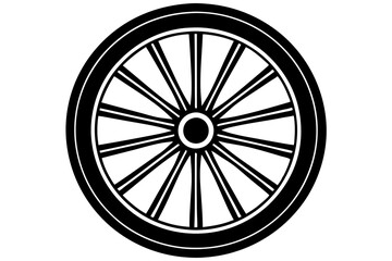 Fototapeta premium wagon wheel icon, wheel vector silhouette 