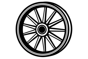 Fototapeta premium Wheel silhouette, Simple Gear wheel collection, Cogwheel, Gear icon. Vector illustration