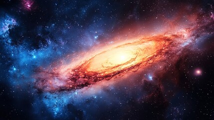 Fototapeta premium Cosmic Universe. An Expansive and Awe-Inspiring Visualization of the Universe, Featuring Celestial Bodies, Galaxies, Nebulae, and Cosmic Phenomena.