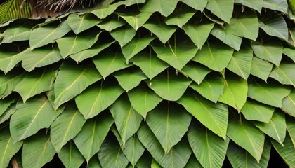 Obraz premium Vibrant green leaves in a dense canopy