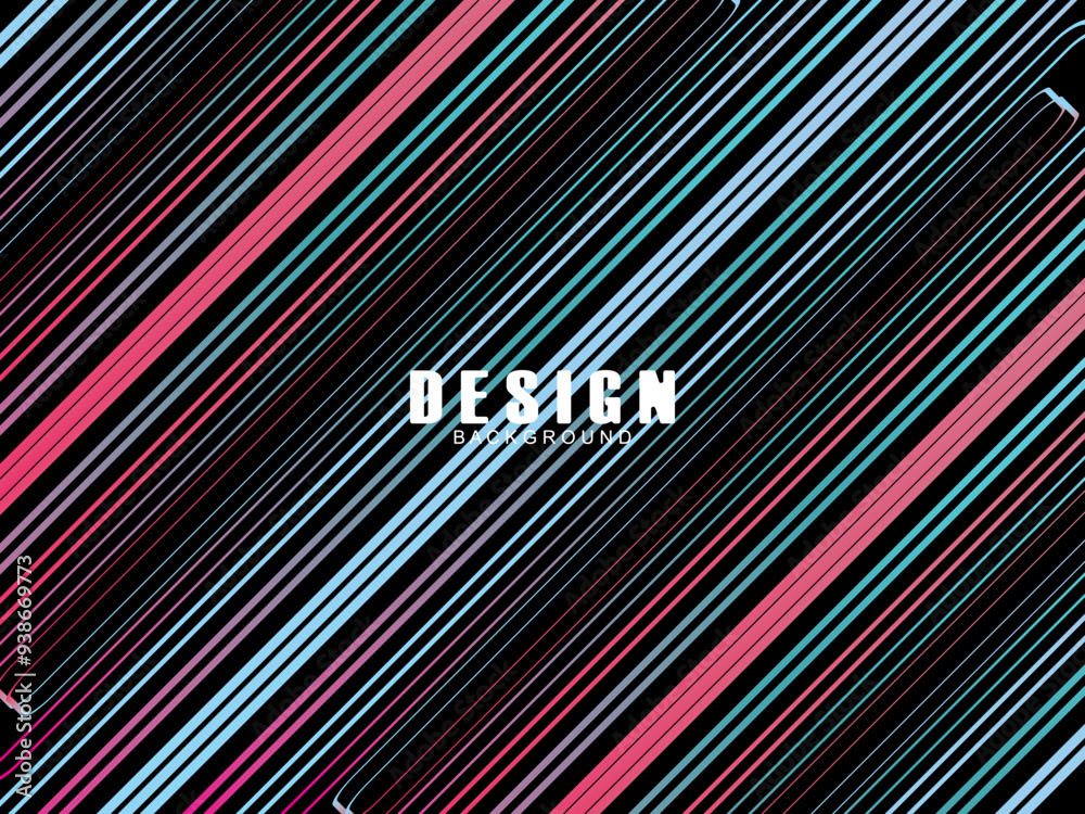 Fototapete futuristic abstract technology shining rainbow light lines with modern lines pattern black backgroun