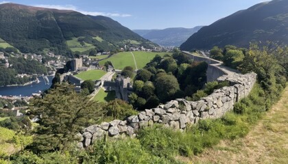  Enchanting castle perched atop a verdant hill overlooking a serene valley