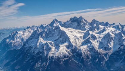  Majestic mountain peaks under a clear sky