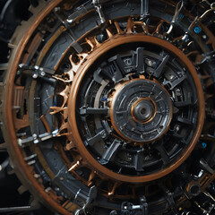 Fototapeta premium a spiral design made of metal and wood