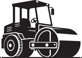 Road construction Road Roller silhouette vector illustration isolated on a white background