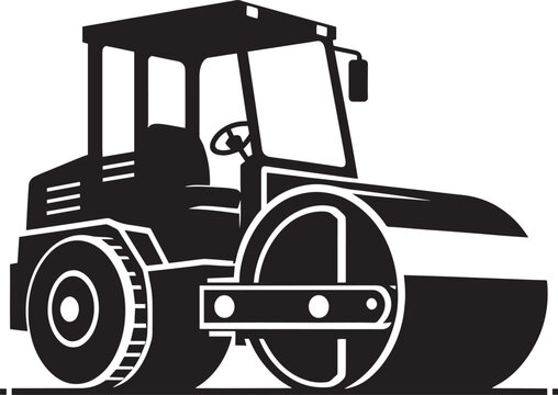 black steamroller construction vehicle clip art preview