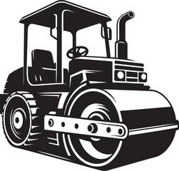 Road construction Road Roller silhouette vector illustration isolated on a white background